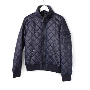 French Connection Quilted Bomber, Blue - Size L